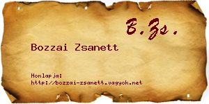 Bozzai Zsanett névjegykártya