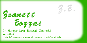 zsanett bozzai business card